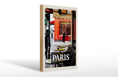 Produktbild von Holzschild Reise 20x30cm Paris Cafe Restaurant Reiseziel