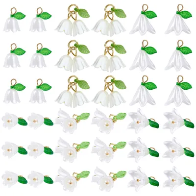 30 Acryl-Blumenanhänger für DIY-Schmuck, 17–22 mm