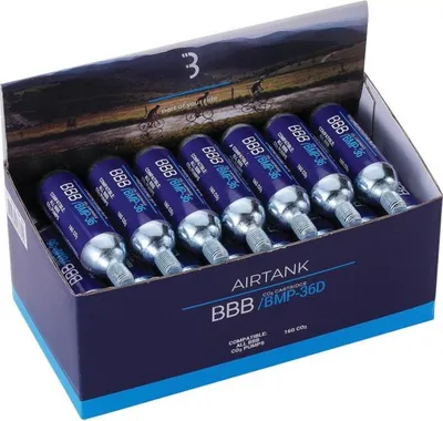 Immagine prodotto di BBB Cycling BBB Cartidges Co2 Airtanks Displaybox 16 g argento - rapida ricarica di CO2...