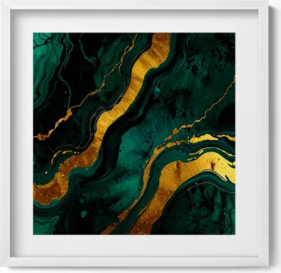 Produktbild von Glamour Textur mit Gold– Wandbild mit Rahmen – Gerahmtes Bild  – Wanddekoration – 50x50 cm –  Weiß Rahmen