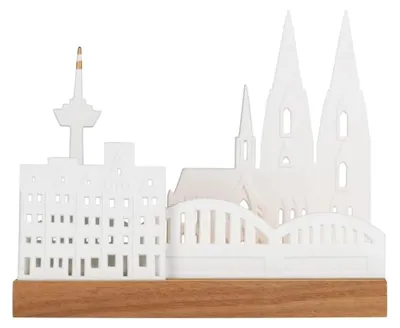 Produktbild von Porzellan Lichtobjekt Stadtansicht Köln für Teelichter – Stimmungsvolles Lichtspiel