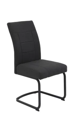 Produktbild von Hela Tische, Esszimmerstuhl Freischwinger Brindisi, Bezug Webstoff Anthrazit, Vierkant Metall Füße Schwarz,  XL Sitzbreite, Komfortsitz mit Federkorb, 140kg belastbar