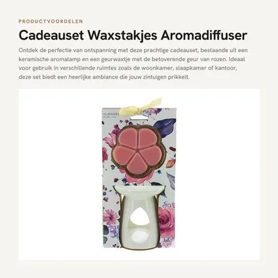 Produktbild von Geschenkset: Keramische Aromalampe, 9,5 x 8 cm - Duftkerze