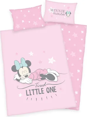 Produktbild von "Minnie Mouse ( Disney )" Bettwäsche /  Babybettwäsche / Kleinkinderbettwäsche, 100% Baumwolle ( Linon ), 40x60 cm + 100x135 cm