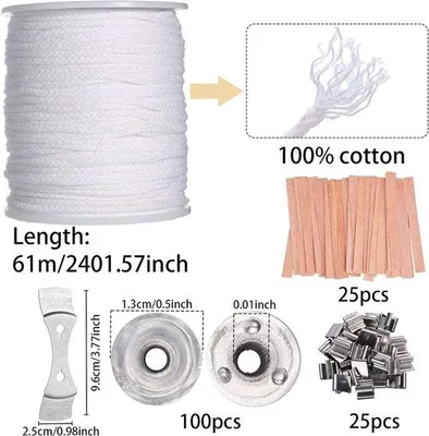 Produktbild von Famanu Kerzenwachs-Kit mit Baumwolldocht - Natürlicher Docht für DIY-Kerzen