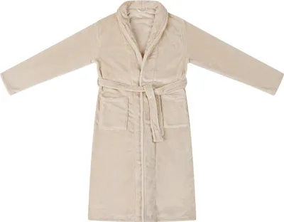 Produktbild von vidaXL Bademantel ohne Kapuze Beige L Flanell