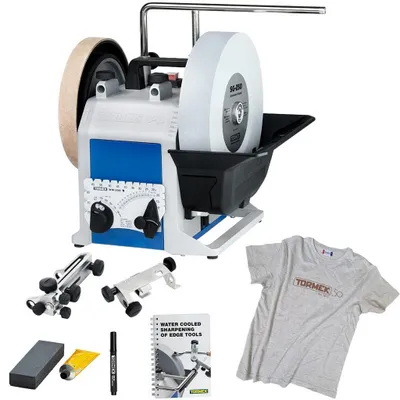 Produktbild von Tormek T8 Naßschleifmaschine Schärfsystem Schleifmaschine 421385 + T-Shirt Gr. L