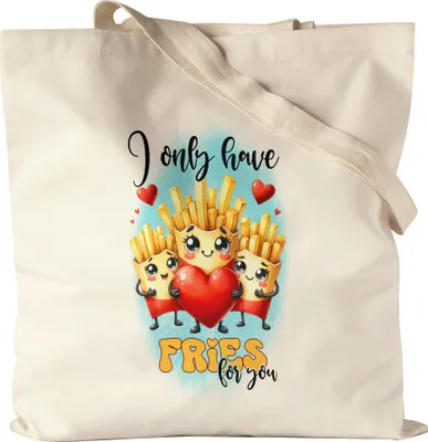 Produktbild von I Only Have Fries for You Jutebeutel Fastfood Liebe Pommes Romantisches Geschenk