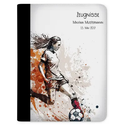 Produktbild von Zeugnismappe, Dokumentenmappe, Ordner A4, Fuballspielerin weiß