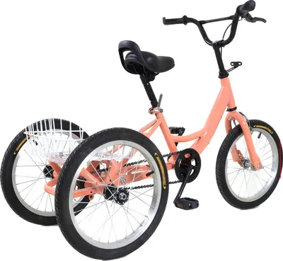 Obrázek produktu pro Tříkolka, tříkolový design, robustní ocelový rám, jasně oranžová barva