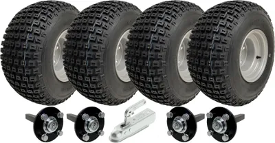 Obrázok produktu pre 18x9.50-8 Twin Axle ATV Knobby Quad Trailer Kit kolesá, nápravy, oceľový záves 408kg