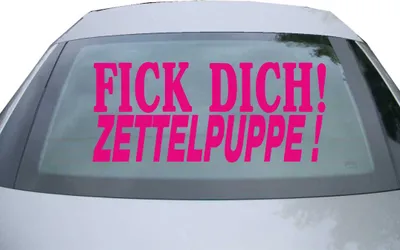 Produktbild von Indigos UG - Aufkleber Heckscheibe & Motorklappe DE6114 - pink - 600x258 mm - fick dich! zettelpuppe! - Auto Scheiben Fenster Heckklappe Tuning Racing JDM - Die cut