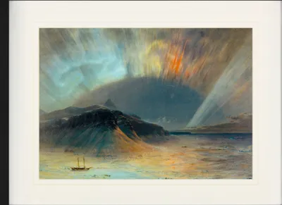Produktbild von Frederic Church Gerahmtes Bild Mit Edlem Passepartout | Wand-Bilder | Im Bilderrahmen - Aurora Borealis, 1865 (60 x 80 cm)