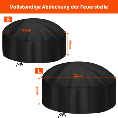 Produktbild von Feuerstelle Abdeckung 122x46cm Schutzhülle Für Feuerschale Wasserdicht Winddicht UV-Beständiges Abdeckhaube Für Rund Terrasse Garten Feuerschalen
