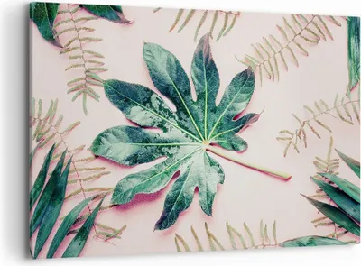 Produktbild von Bild auf Leinwand - Leinwandbild - Einteilig - Blatt Tropisch Palme - 100x70cm - Wand Bild - Wanddeko - Wandbilder - Leinwanddruck - Bilder - Wanddekoration - Leinwand bilder - AA100x70-4314