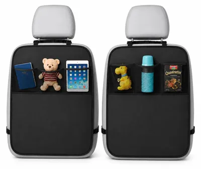 Produktbild von Rugleuningbeschützer für Kinder, 2 Stück, 3 Netztaschen, 60 x 45 cm, wasserfest für Autositz