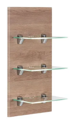 Productafbeelding van Posseik LED-paneel VIVA, met 3 glazen planken, licht eikenhout