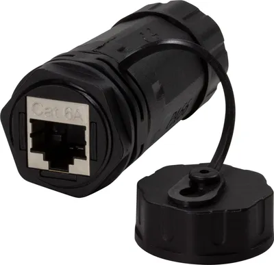 Produktbild von LogiLink NP0084, RJ-45, Schwarz, Weiblich/Weiblich, Gerade, Cat6a, S/UTP (STP)