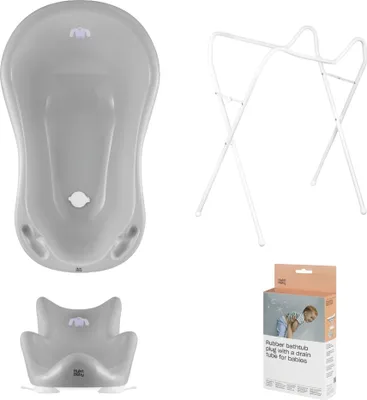 Obrázek produktu pro Dětská vanička, sedátko, rám, odtok - šedá