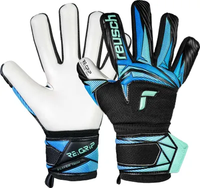Obrázek produktu pro Brankářské rukavice Reusch Attrakt RE:GRIP NC Junior s inovativní technologií RE:GRIP 7272 černá/oceánově modrá 7