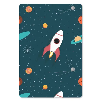 Produktbild von MuchoWow® Mauspad Mousepad Rakete - Weltraum - Kinder - Design 18x27 cm - Mousepads - Maus Mat - Pad - Mausunterlage