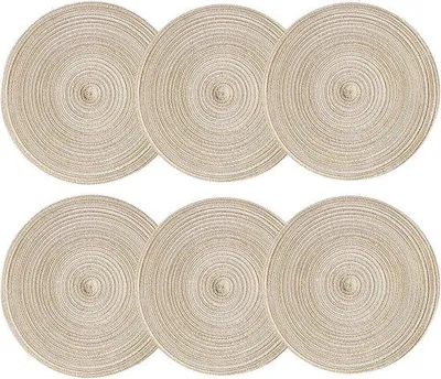 Produktbild von Tischunterlagenset in Beigefarben - Wärmegeschützt & Rutschhemmend (38 cm)