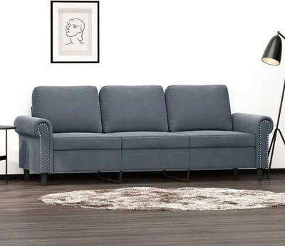 Produktbild von 3-Sitzer-Sofa Dunkelgrau 180 cm Samt
