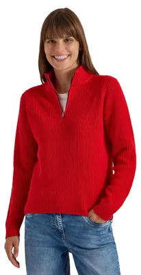Produktbild von Cecil Damen Langarm Pullover mit Stehkragen und Zipper