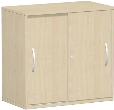 Produktbild von Geramöbel Schiebetürenschrank Oberboden 25 mm, mit Standfüßen, abschließbar, 800x425x798, Ahorn/Ahorn, S-382502-AA