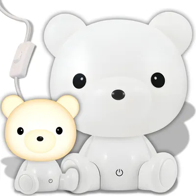 Produktbild von Nočné svetlo pre deti Detská spálňa Detské nočné svetlo Led 3 Svetlo Jas Nočná lampa Bedside Bear Lamp Stmievateľná USB dobíjateľná biela Retoo