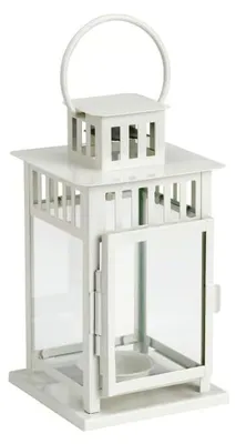 Produktbild von BORRBY Laterne (mini) für Teelicht, weiß, 20 cm