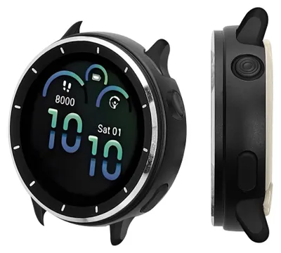 Produktbild von kwmobile Cover kompatibel mit Garmin vivoactive 6 (42mm) / Active 6 Hülle - Fullbody Fitnesstracker Case Set aus Edelstahl - Schwarz