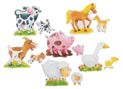 Image de Goki Puzzle en bois Animaux de la ferme, 25pcs.