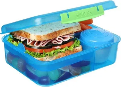 Immagine prodotto di Contenitore per il pranzo per bambini con divisorio, 1,65 l, senza BPA, colori assortiti