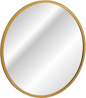 Obrázok produktu pre FURNLUX Nástenné zrkadlo Lustro Zrkadlo sivej farby a zlatej farby 60 cm / Hlavná farba: zlatá / Rozmery: 60 x 60 x 4 cm