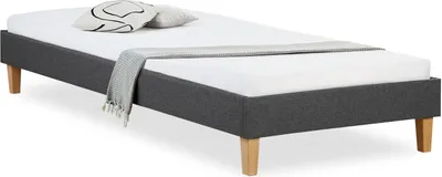 Produktbild von Homestyle4u Polsterbett 90 x 200 cm Jugendbett Grau Einzelbett Futonbett Bett