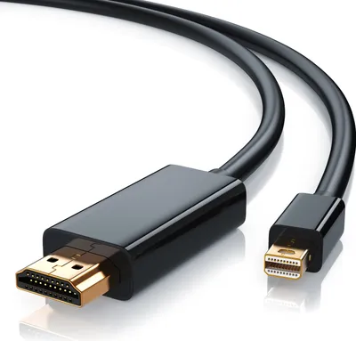 Produktbild von CSL Mini DisplayPort zu HDMI Typ A Audio- & Video-Kabel, Premium Full HD MiniDP Adapter Monitor Kabel - 2m