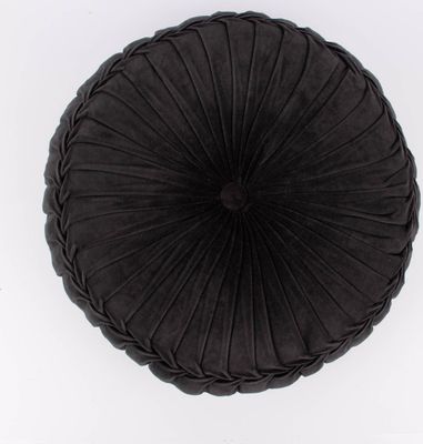 Kissen Samtkissen rund schwarz 50x12cm
