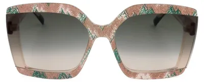 Image de Lunettes de soleil pour femme Missoni MIS 0186/S, motif rose et vert, 62/17/145