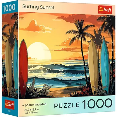 Produktbild von TREFL Puzzle Surfoven at Sunset 1000 dlc