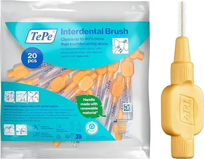 Produktbild von 20-Pack TePe Interdentalbürsten Extra Soft Orange, ISO-Größe: 1, 0,45mm, inkl. Schutzkappen