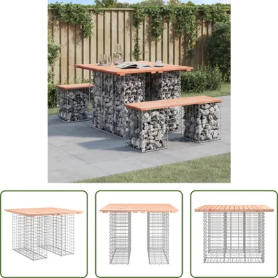 Produktbild von The Living Store Gartenbank aus Gabionen 100x102x72 cm Massivholz Douglasie