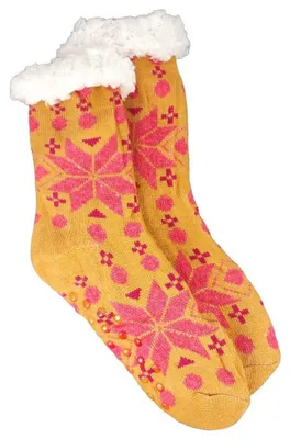 Produktbild von Kuschelsocken Winter Anti Rutsch Winter Socken, Hausschuhe, Strick Fleece Gefütterte Warme Camel/36-41