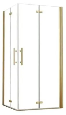Produktbild von AICA Eckeinstieg 90x80x195cm 6mm ESG NANO Gold Falttür eckdusche Pendeltür Scharniertür Duschkabine Duschabtrennung