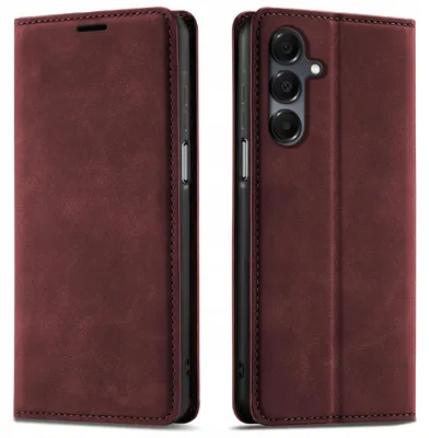 Image de Étui à rabat pour Samsung A16 5G, avec fermeture magnétique, en cuir, avec protection en verre