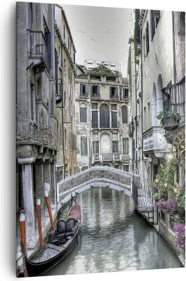 Produktbild von Bild auf Leinwand - Leinwandbild - Einteilig - Venedig Brücke Wasser - 70x100cm - Wand Bild - Wanddeko - Wandbilder - Leinwanddruck - Wanddekoration - Leinwand bilder - Wandbild - PA70x100-3522