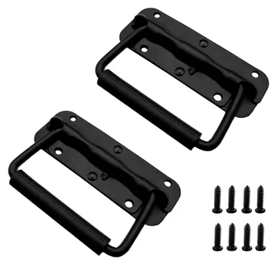 Produktbild von 2 Stück Klappgriffe 120 mm Schwarz Eisen Federung