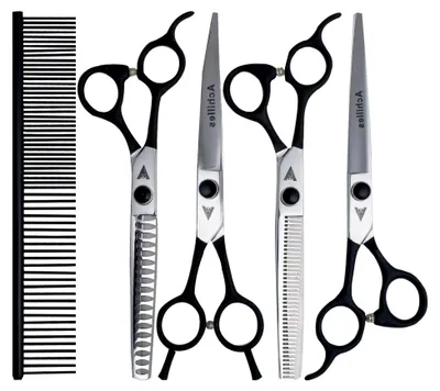 Produktbild von Professionelles Scheren-Set für Hunde – Haustier-Schneideset – Hundeschere – Effilierschere