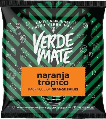 Produktbild von Verde Mate - Mate Tee Probe Naranja Tropico 50g - 5mm Dicke Blätter, Staubfrei - Erfrischend - Orange Aroma - Luftgetrocknet - Yerba Mate Brasilien