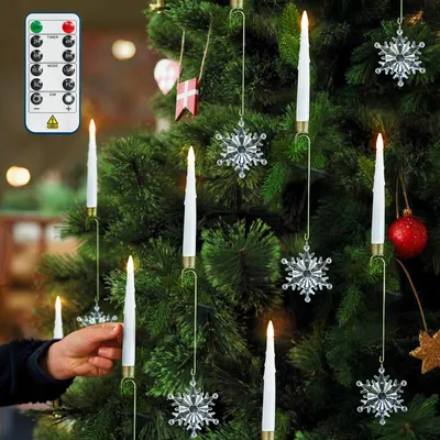 12 LED-Kerzen mit Fernbedienung, Timer, flackernd, batteriebetrieben
